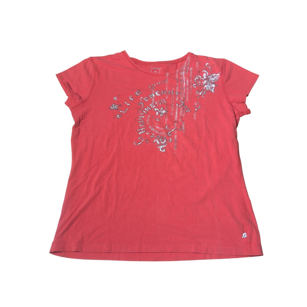 Chicos Zenergy Womens Pink Graphic T-Shirt
